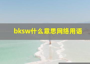 bksw什么意思网络用语