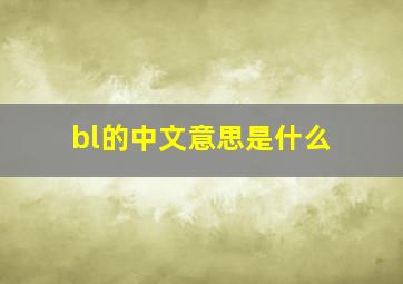 bl的中文意思是什么