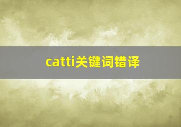 catti关键词错译