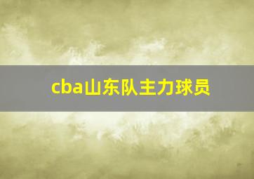 cba山东队主力球员