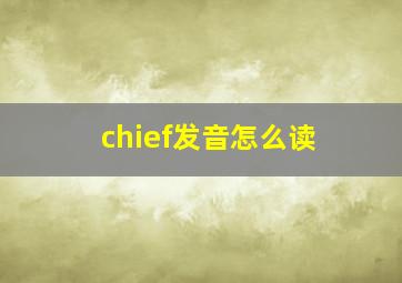 chief发音怎么读