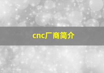 cnc厂商简介