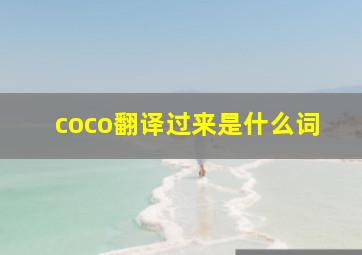 coco翻译过来是什么词