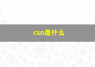 cso是什么