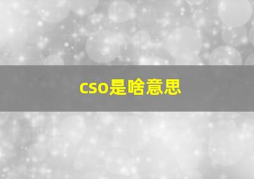 cso是啥意思