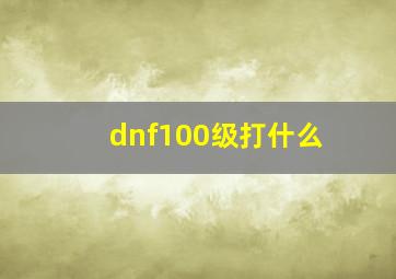 dnf100级打什么