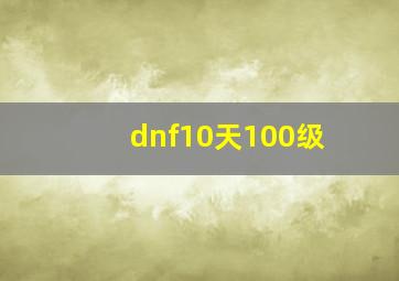 dnf10天100级