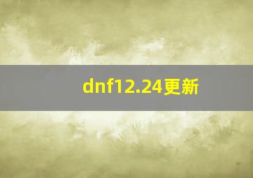 dnf12.24更新