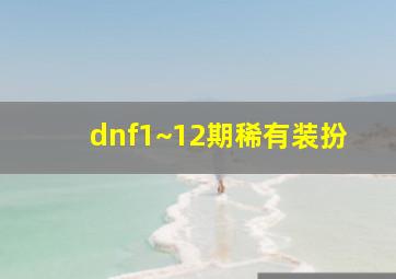 dnf1~12期稀有装扮