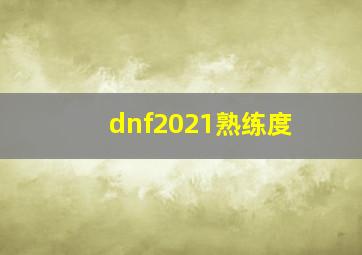 dnf2021熟练度