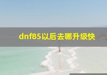 dnf85以后去哪升级快