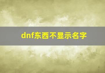 dnf东西不显示名字