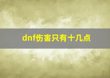 dnf伤害只有十几点