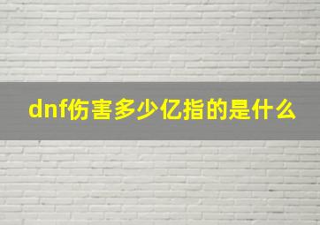 dnf伤害多少亿指的是什么