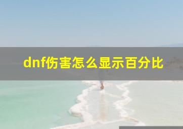 dnf伤害怎么显示百分比