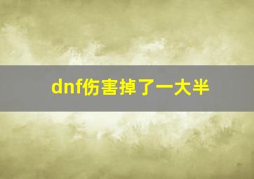 dnf伤害掉了一大半