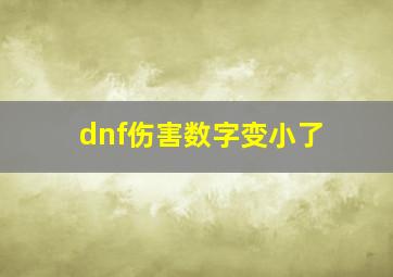 dnf伤害数字变小了