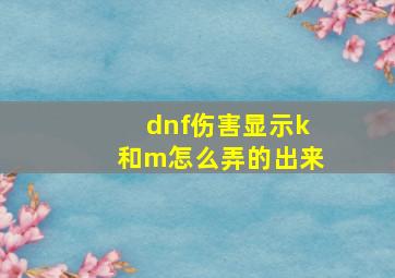 dnf伤害显示k和m怎么弄的出来