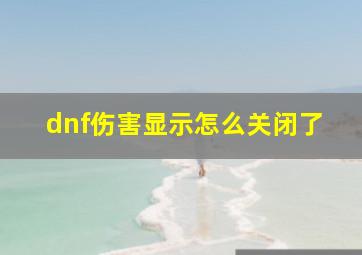 dnf伤害显示怎么关闭了