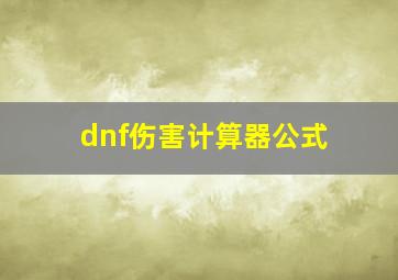 dnf伤害计算器公式