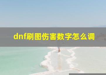 dnf刷图伤害数字怎么调