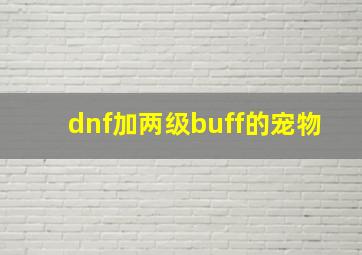 dnf加两级buff的宠物