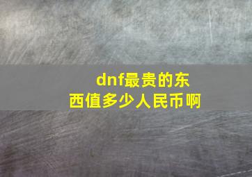 dnf最贵的东西值多少人民币啊