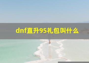 dnf直升95礼包叫什么