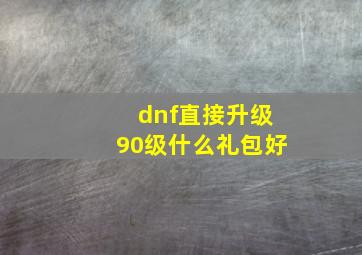 dnf直接升级90级什么礼包好