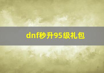 dnf秒升95级礼包