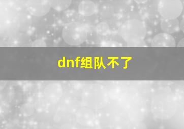 dnf组队不了