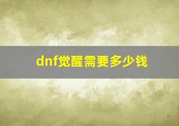 dnf觉醒需要多少钱