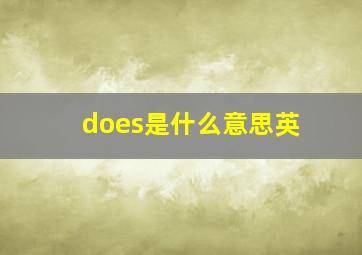 does是什么意思英