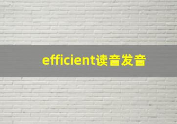 efficient读音发音