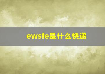 ewsfe是什么快递