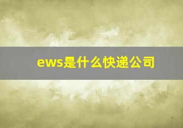 ews是什么快递公司