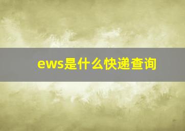 ews是什么快递查询