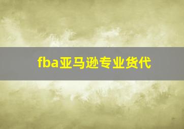 fba亚马逊专业货代