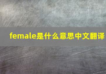 female是什么意思中文翻译