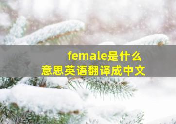 female是什么意思英语翻译成中文