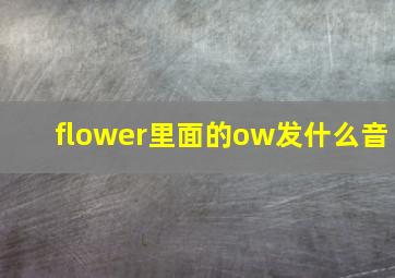 flower里面的ow发什么音