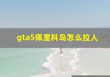 gta5佩里科岛怎么拉人