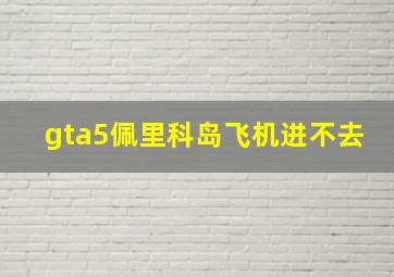 gta5佩里科岛飞机进不去