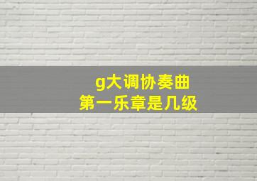 g大调协奏曲第一乐章是几级