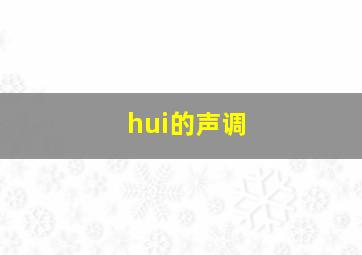 hui的声调