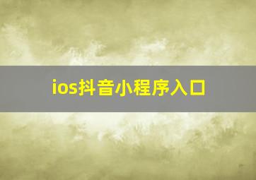 ios抖音小程序入口