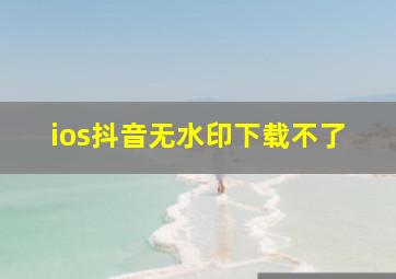 ios抖音无水印下载不了