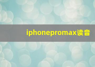 iphonepromax读音