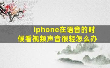 iphone在语音的时候看视频声音很轻怎么办