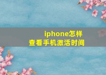 iphone怎样查看手机激活时间